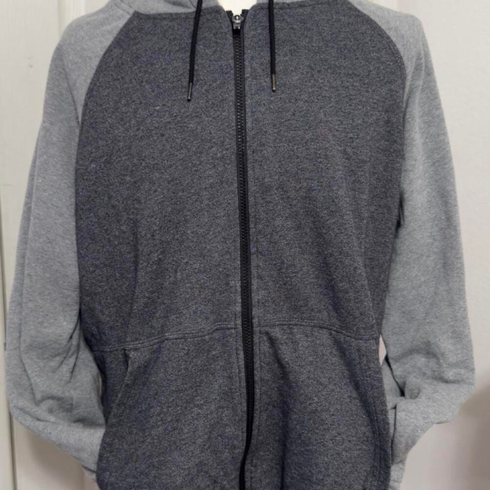 Hurley XXL Gray Full Zip Hoodie Two Tone Sweatshirt
